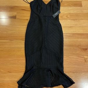 Lulu's Black Striped Midi Dress